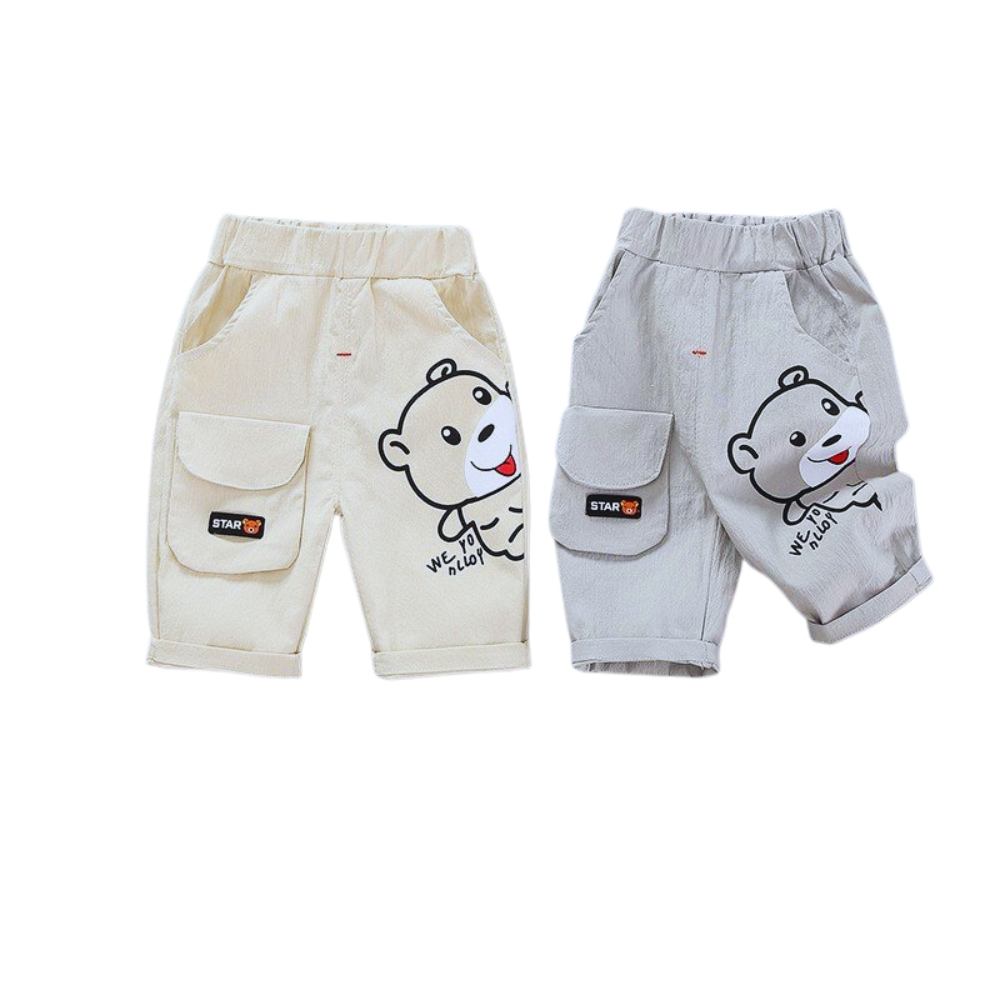 Quần sóc lửng bé trai chất da cá túi hôp ingấu túi hôp cực cute cho bé từ 7 đến 22 kg happykids97.store