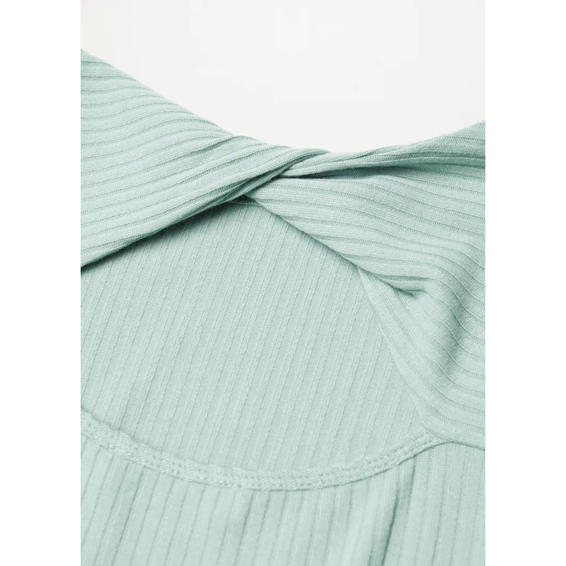 Áo Mango chính hãng cut out tay dài xanh ngọc