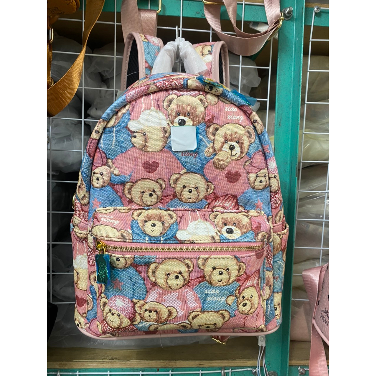 Balo Da hoạ tiết gấu thái chuẩn chính hãng