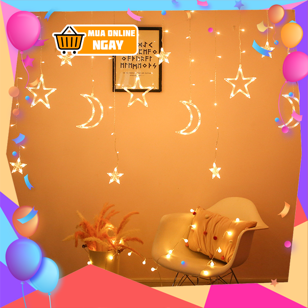 ️🎈️🎊️🤹 Đèn trang trí, chuỗi đèn rèm trang trí hình ngôi sao mặt trăng