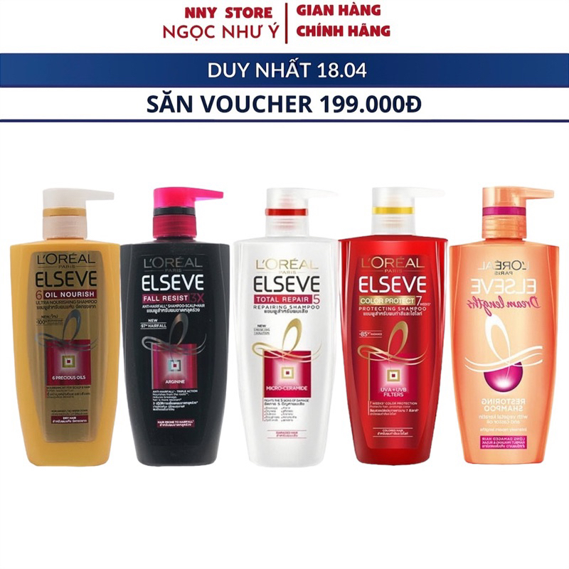 Dầu Gội Loreal Elseve Keratin Smooth 450ml Phục Hồi Hư Tổn, Giữ Màu Tóc Nhuộm, Ngăn Ngừa Rụng - AUTH
