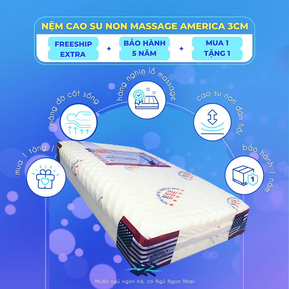 Nệm cao su non (Foam) mát xa America trải sàn đủ size dày 3cm - Êm ái và mềm mại