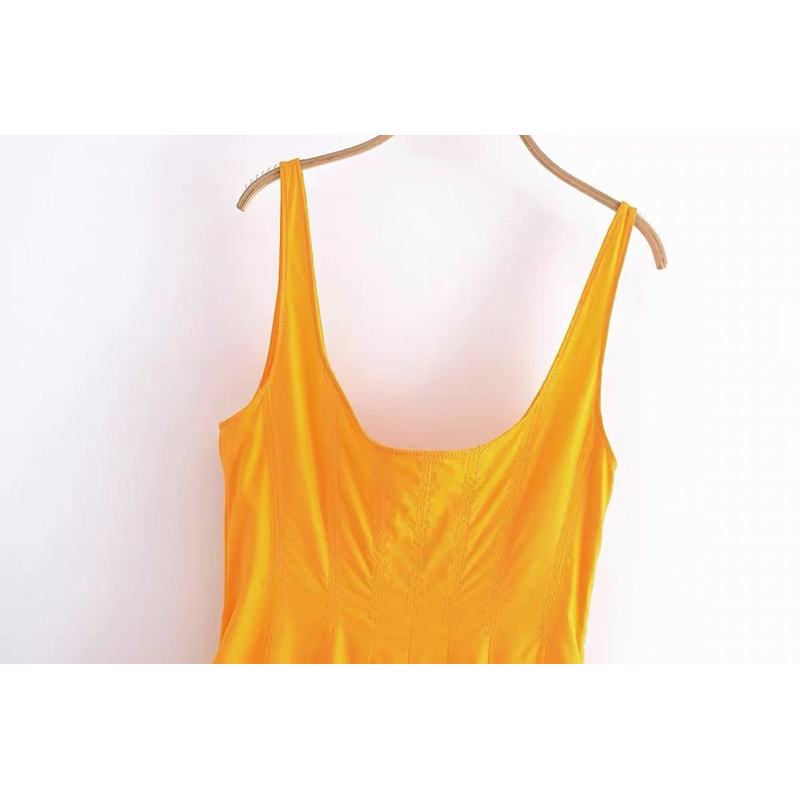 Đầm hai dây cam  hàng TQXk