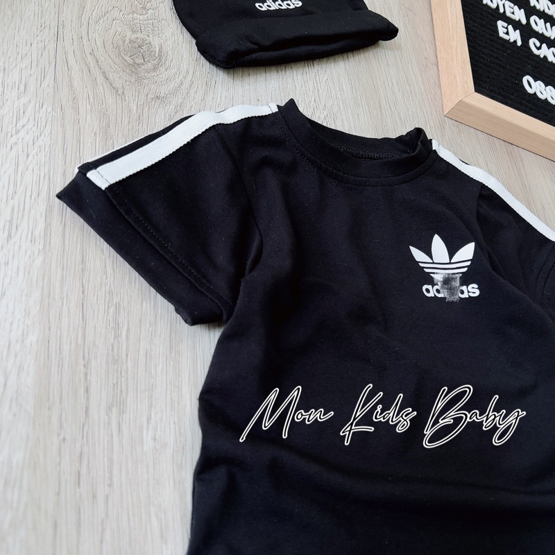 Body A.didas kèm mũ cho bé trai và bé gái 3-12kg đồ liền thân cho bé bodysuit cho bé