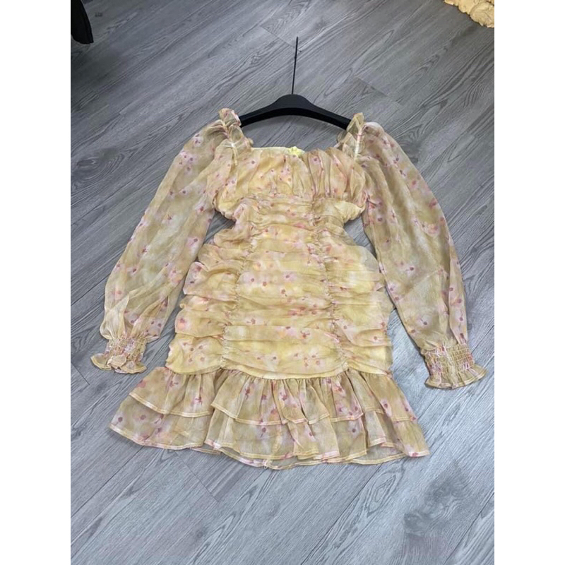 [Ảnh that]Váy hoa voan Vàng xinh