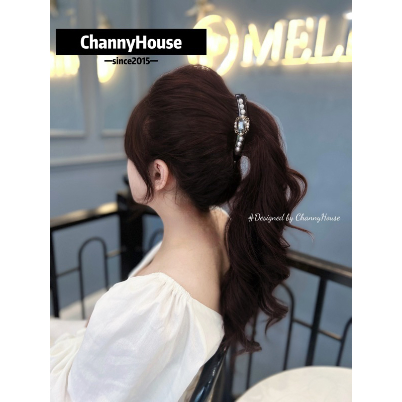 Channyhouse_Kẹp dọc phồng tóc charm trai đá cao cấp cốt đại 11cm cho tóc siêu dày