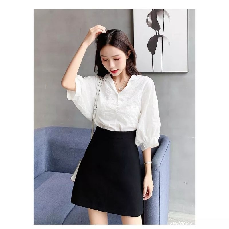 Chân váy chữ A ngắn màu đen
