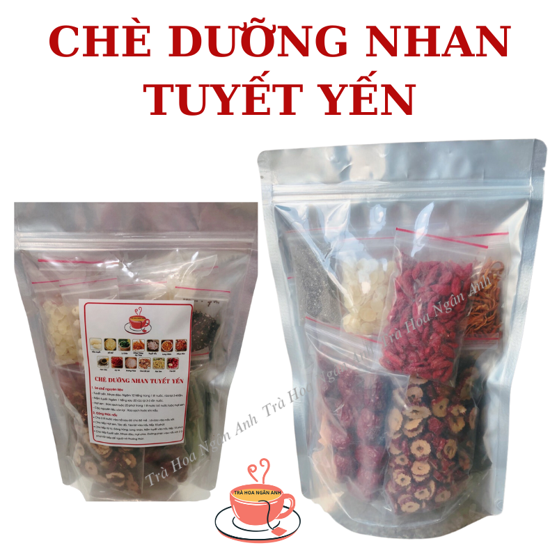 Chè dưỡng nhan tuyết yến, đẹp da 550 gram 13 vị bổ dưỡng,Trà Hoa Ngân Anh
