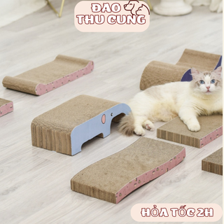 Bàn Cào Móng Lượn Sóng Cong và hình Chữ M Cho Mèo ( tặng kèm Catnip)