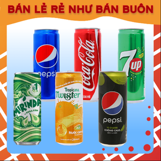 Pepsi, pepsi chanh, coca-cola, 7up, twister, mirinda soda kem lon 330ml