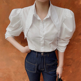 Áo sơ mi tay bồng tay rút bồng - tkcc shetp