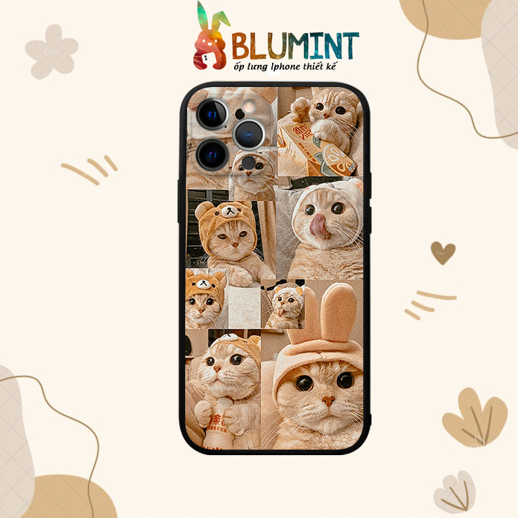 Ốp đt Cat Aesthetic mèo con cho iPhone12promaxXS XR nữ 8plus mềm 7Plus X XR Xs Max 6 6s BLUMEW0144