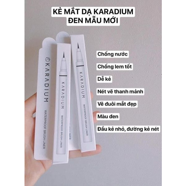 Bút dạ kẻ mắt Karadium Waterproof Brush Liner Black Eyeliner