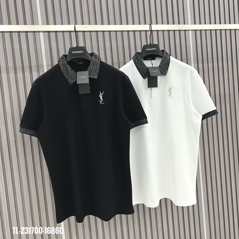 Tee YSL phối cổ vân cách điệu 2023 hàng Quảng Châu cao cấp