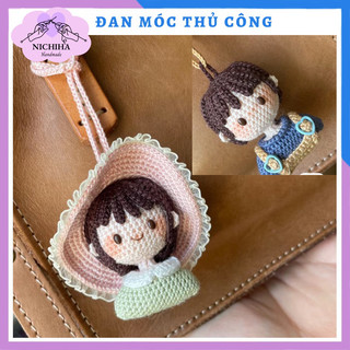 Móc khoá Búp bê làm bằng len dễ thương, làm quà tặng, móc khoá, treo balo