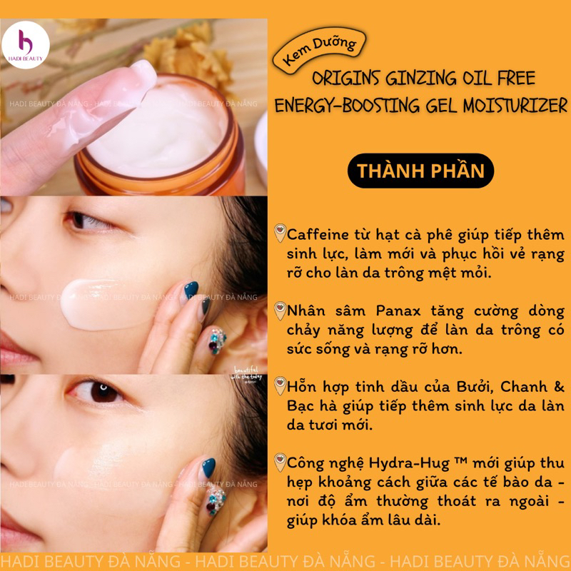 Kem Dưỡng Origins Ginzing Oil Free Energy Boosting Gel Moisturizer 50ml
