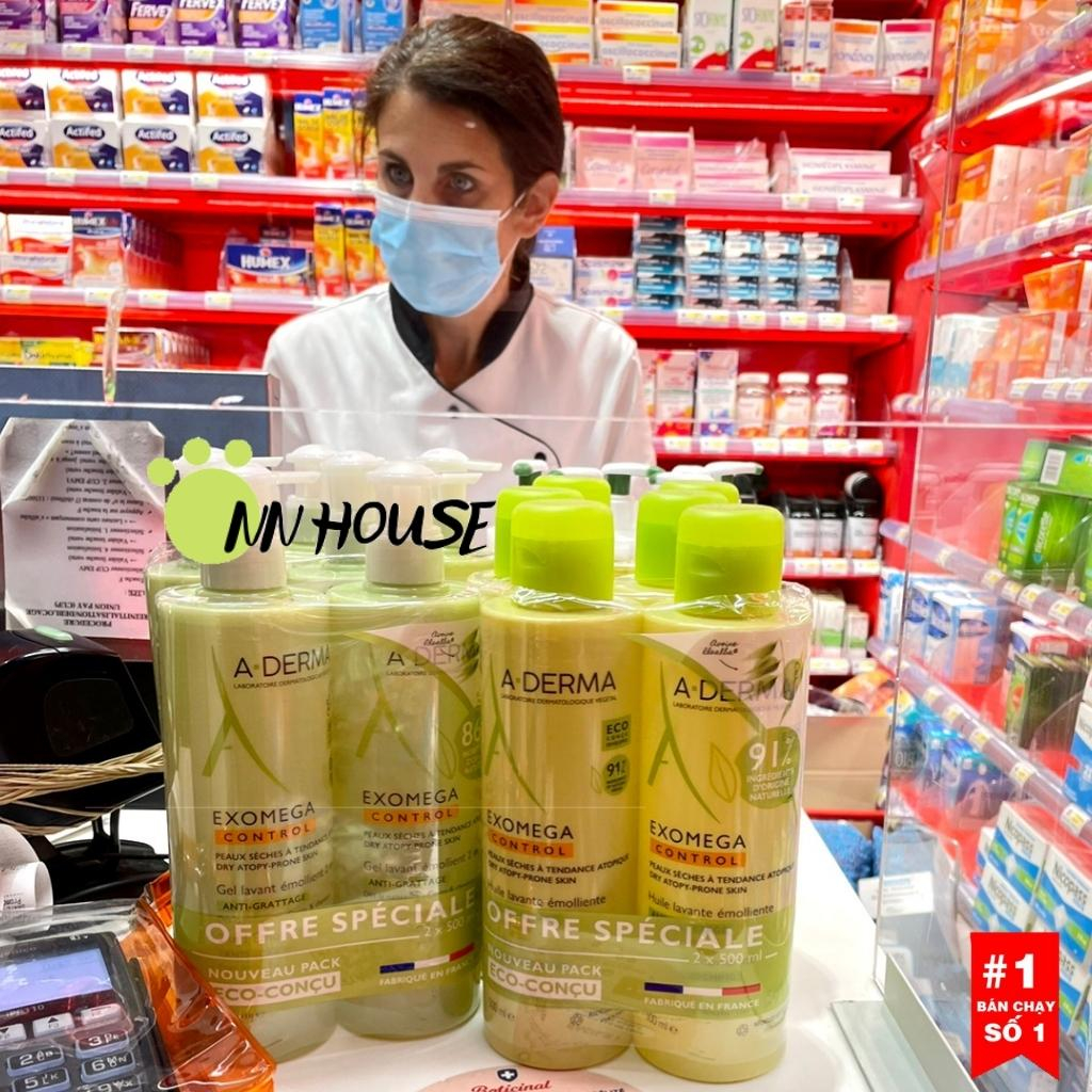 Sữa tắm cho bé Aderma Exomega Control dưỡng ẩm glycerin, cấp nước baby da khô, da cơ địa, ngứa, eczema cream skincare