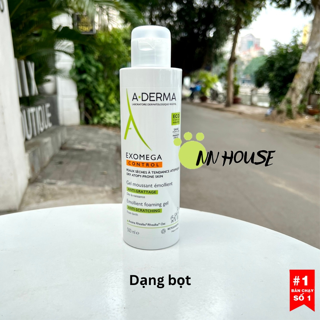 Sữa tắm cho bé Aderma Exomega Control dưỡng ẩm glycerin, cấp nước baby da khô, da cơ địa, ngứa, eczema cream skincare