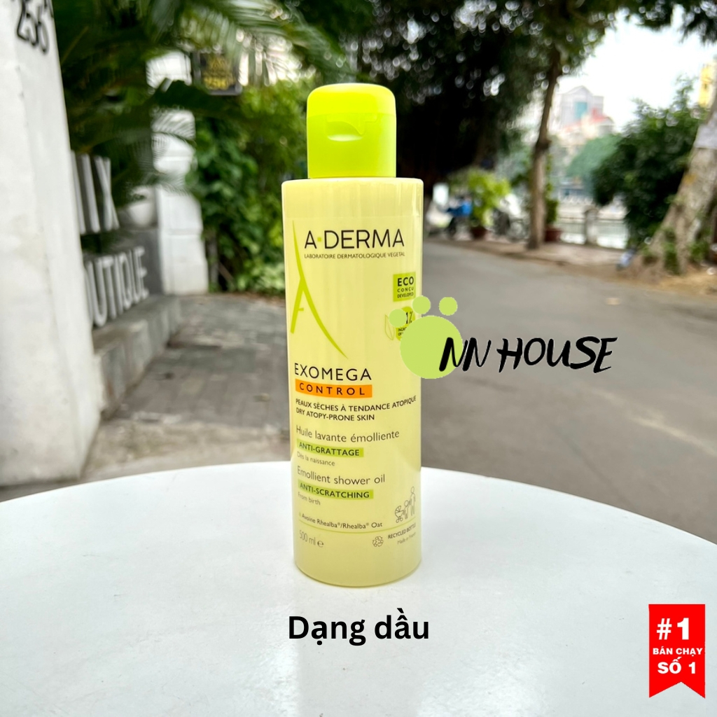 Sữa tắm cho bé Aderma Exomega Control dưỡng ẩm glycerin, cấp nước baby da khô, da cơ địa, ngứa, eczema cream skincare