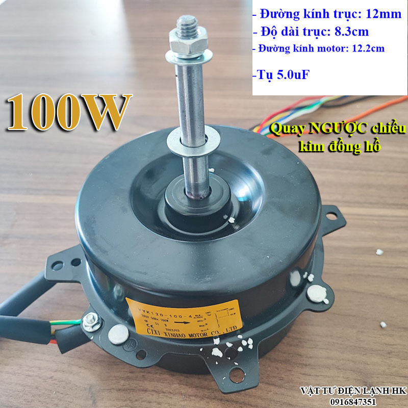 Motor quạt hơi nước, động cơ quạt điều hoà làm mát 100W ngược chiều kim đồng hồ 7 dây 3 cấp Xịn