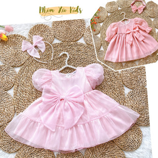 Váy Tơ Hồng Phấn Bé Gái 4 Đến 28kg, Đầm Công Chúa Bé Gái [V013]