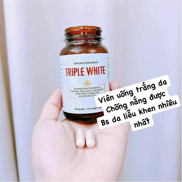 Viên uống trắng da Triple White - Viên uống Glutathion 1200mg, trắng da, mờ nám. | BigBuy360 - bigbuy360.vn