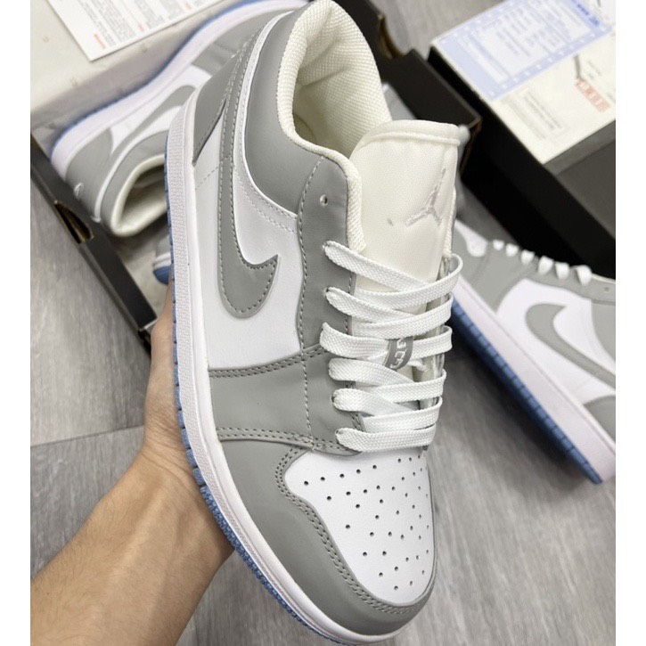 Giày Jordan 1 Xám Trắng Đế Xanh, Giày Jd 1 Cổ Thấp JD Grey Xám Đế Xanh Bản Đẹp,Giày Nam Nữ Full Box Bill | BigBuy360 - bigbuy360.vn