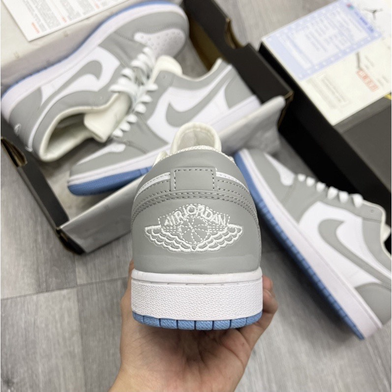 Giày Jordan 1 Xám Trắng Đế Xanh, Giày Jd 1 Cổ Thấp JD Grey Xám Đế Xanh Bản Đẹp,Giày Nam Nữ Full Box Bill | BigBuy360 - bigbuy360.vn