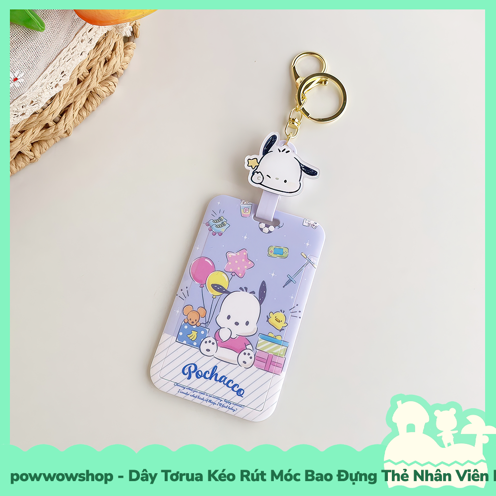 [Sẵn VN - Hỏa Tốc] Dây Tơrua Kéo Rút Móc Bao Đựng Thẻ Nhân Viên Nhựa ABS Phong Cách Nhân Vật Hoạt Hình Sanrio Go School!