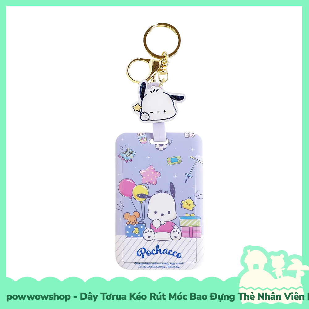 [Sẵn VN - Hỏa Tốc] Dây Tơrua Kéo Rút Móc Bao Đựng Thẻ Nhân Viên Nhựa ABS Phong Cách Nhân Vật Hoạt Hình Sanrio Go School!