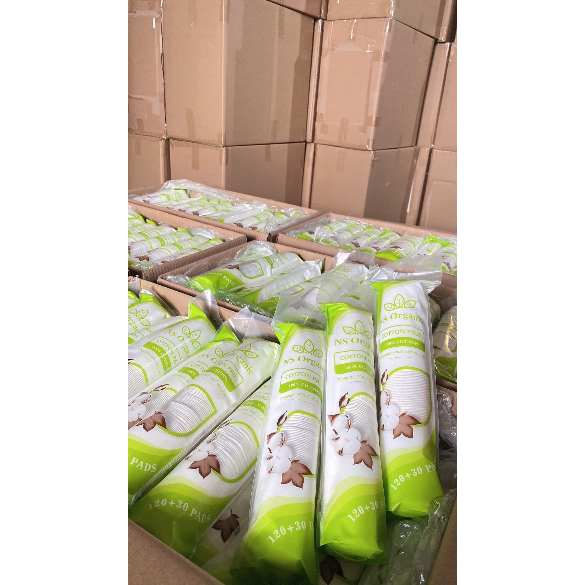 Bông Tẩy Trang Đa Năng NS Organic Cotton Pads Premium and Soft on Skin 100% Cotton Tự Nhiên Form Tròn 150 Miếng