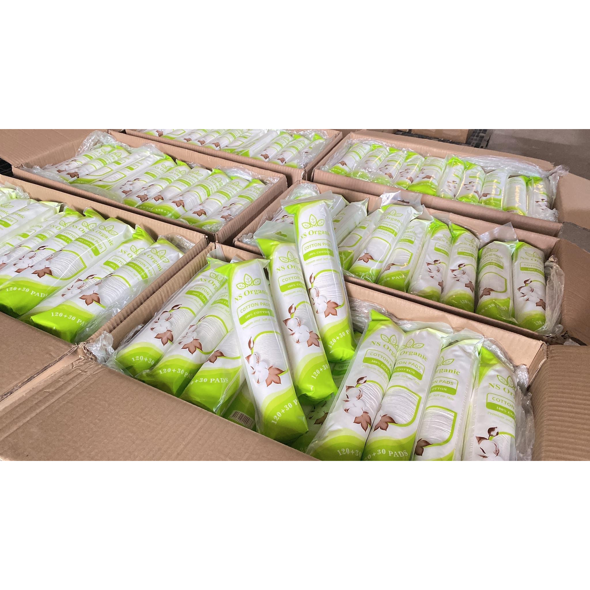 Bông Tẩy Trang Đa Năng NS Organic Cotton Pads Premium and Soft on Skin 100% Cotton Tự Nhiên Form Tròn 150 Miếng