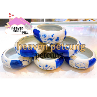 Chén sứ tròn chống lật hoa văn hamster thỏ bọ nhím sóc