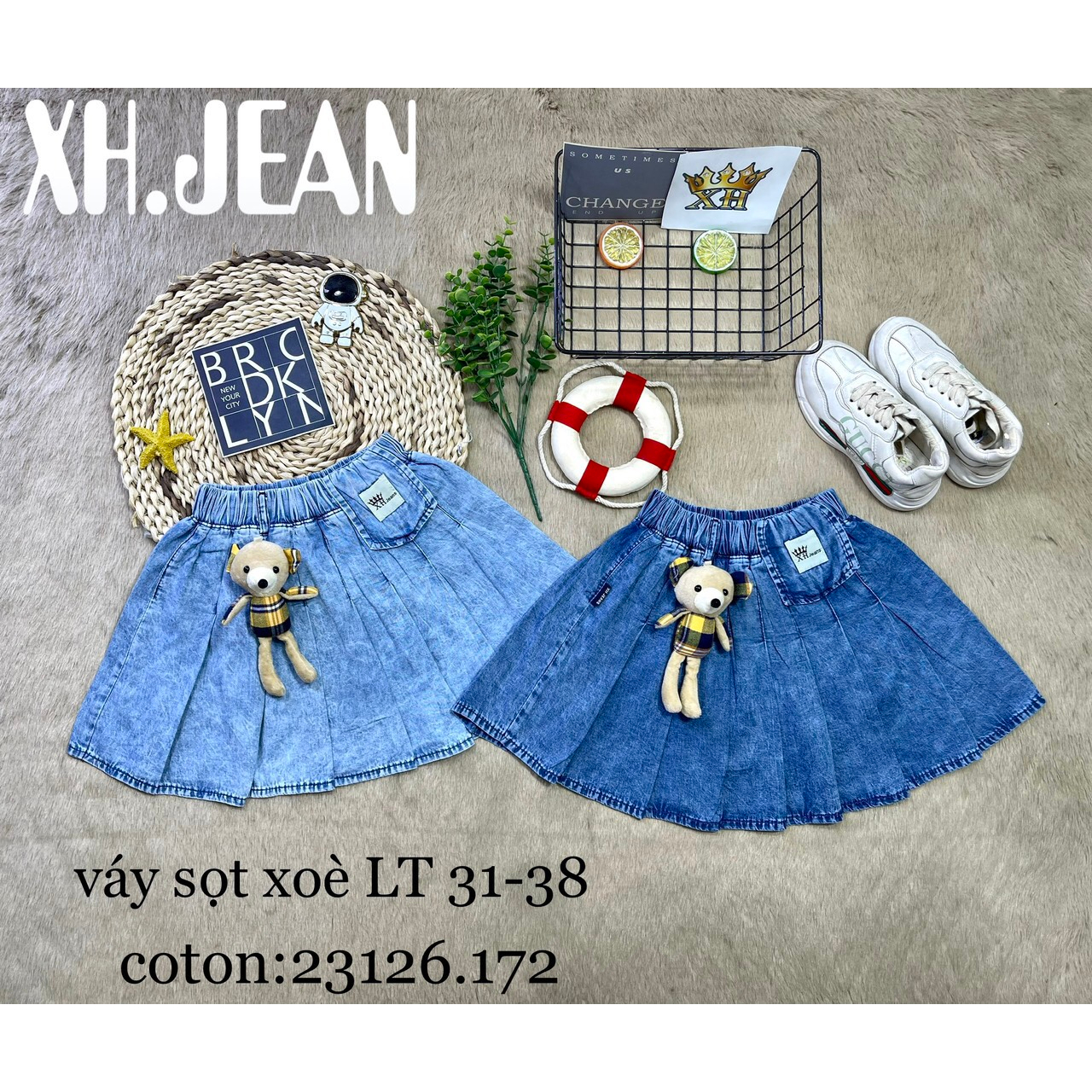 CHÂN VÁY JEAN BÉ GÁI XẾP LY ĐẸP CAO CẤP SÀNH ĐIỆU NHIỀU MẪU SIZE NHỎ CHO BẾ TỪ 25 ĐẾN 40 KG happykids97.store
