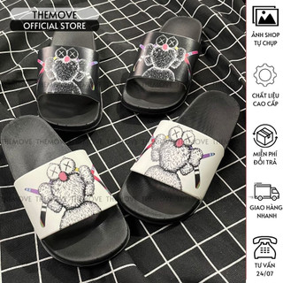 Dép quai ngang nam, nữ unisex KAWS dép quai ngang thể thao nhựa PVC dép đi biển cá tính trắng đen dép hottrend A1034