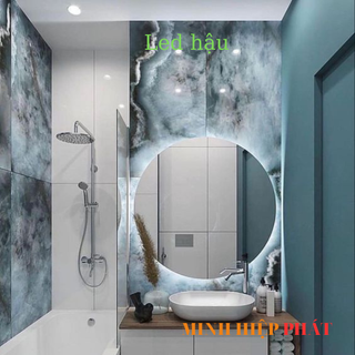 Gương tròn treo tường, gương led cảm ứng decor nhiều kích thước màu sắc, D40,50,60cm