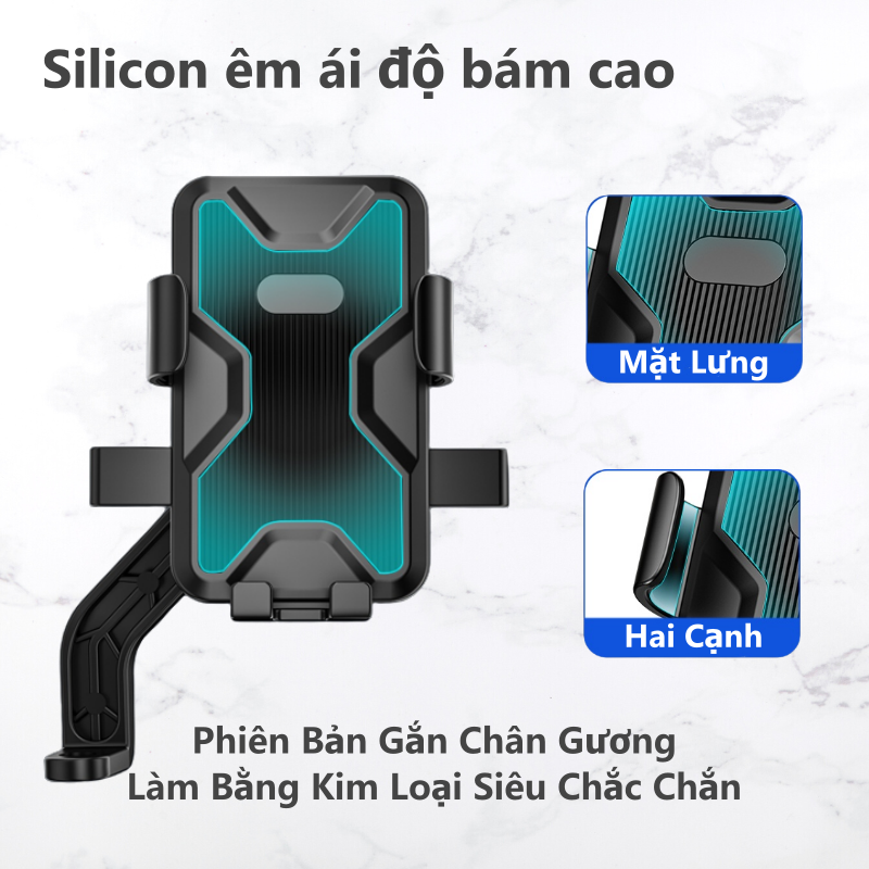 Giá Đỡ Điện Thoại Trên Xe Đạp Xe Máy Chân Kim Loại Kẹp Điện Thoại Gắn Xe Chống Rung