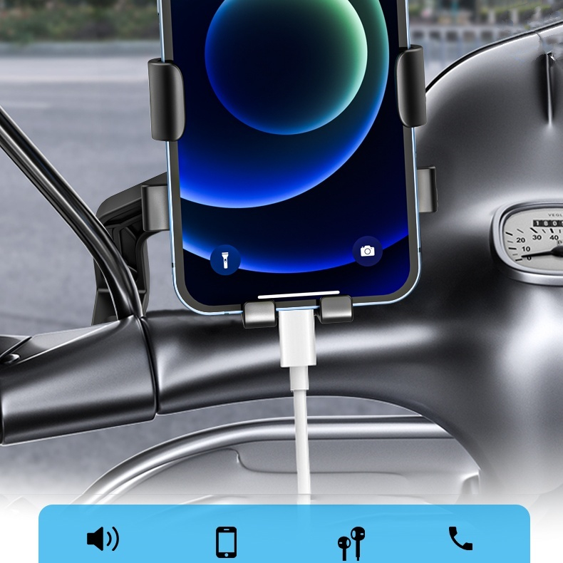 Giá Đỡ Điện Thoại Trên Xe Đạp Xe Máy Chân Kim Loại Kẹp Điện Thoại Gắn Xe Chống Rung