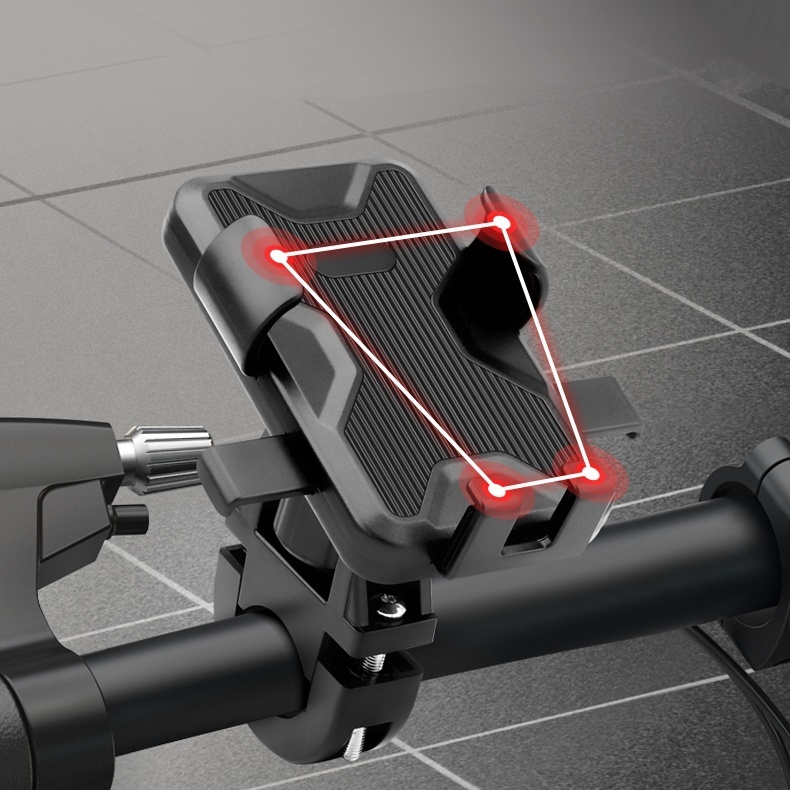 Giá Đỡ Điện Thoại Trên Xe Đạp Xe Máy Chân Kim Loại Kẹp Điện Thoại Gắn Xe Chống Rung