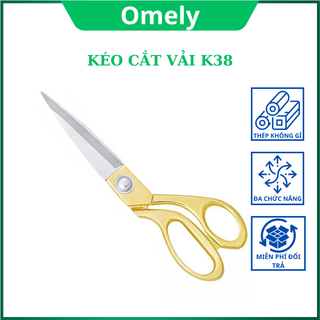 Kéo cắt vải chuyên nghiệp, kéo thợ may chuyên dụng, cán vàng dài 263mm