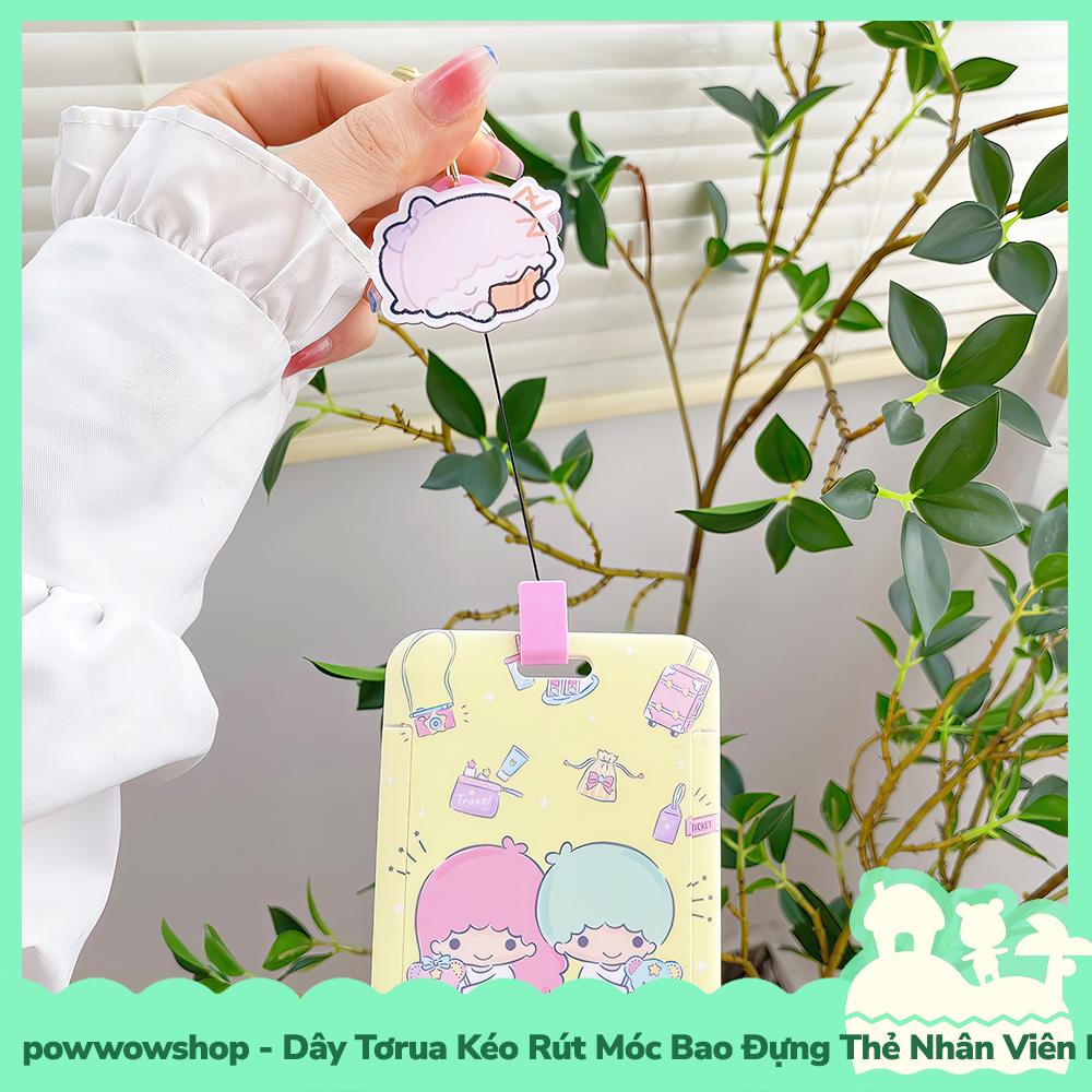 [Sẵn VN - Hỏa Tốc] Dây Tơrua Kéo Rút Móc Bao Đựng Thẻ Nhân Viên Nhựa ABS Phong Cách Nhân Vật Hoạt Hình Sanrio Go School!