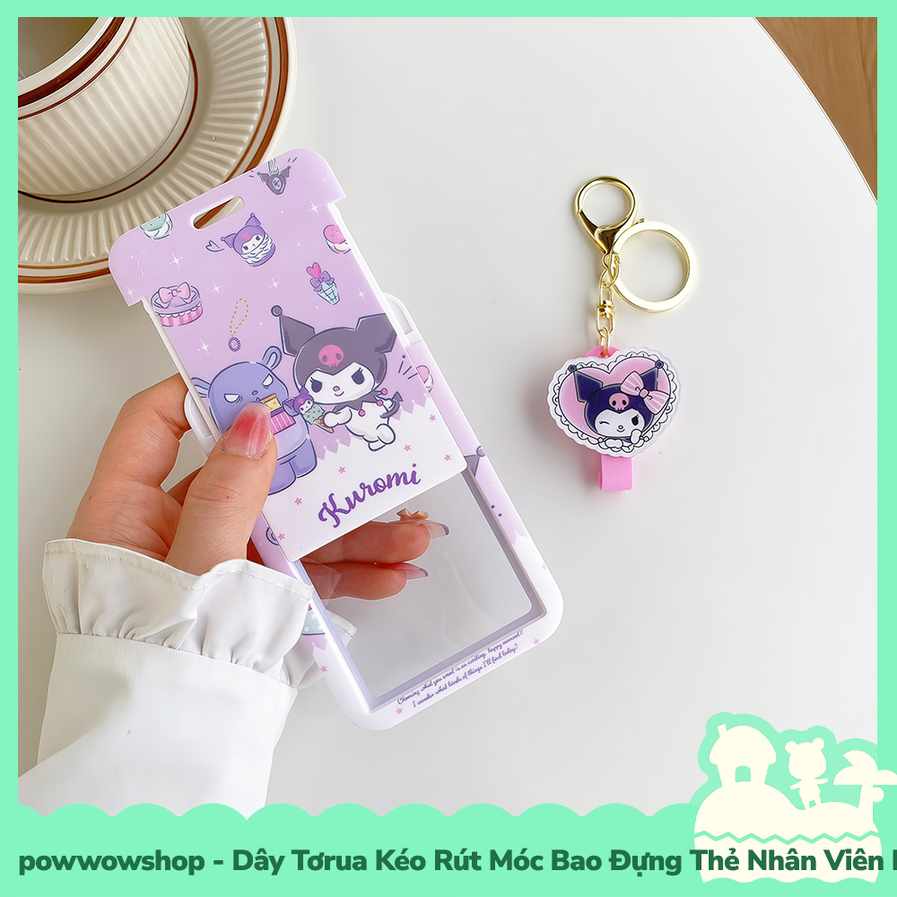 [Sẵn VN - Hỏa Tốc] Dây Tơrua Kéo Rút Móc Bao Đựng Thẻ Nhân Viên Nhựa ABS Phong Cách Nhân Vật Hoạt Hình Sanrio Go School!