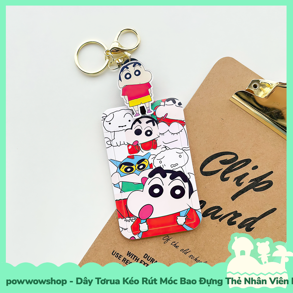 [Sẵn VN - Hỏa Tốc] Dây Tơrua Kéo Rút Móc Bao Đựng Thẻ Nhân Viên Nhựa ABS Nhân Vật Hoạt Hình Shin Cậu Bé Bút Chì