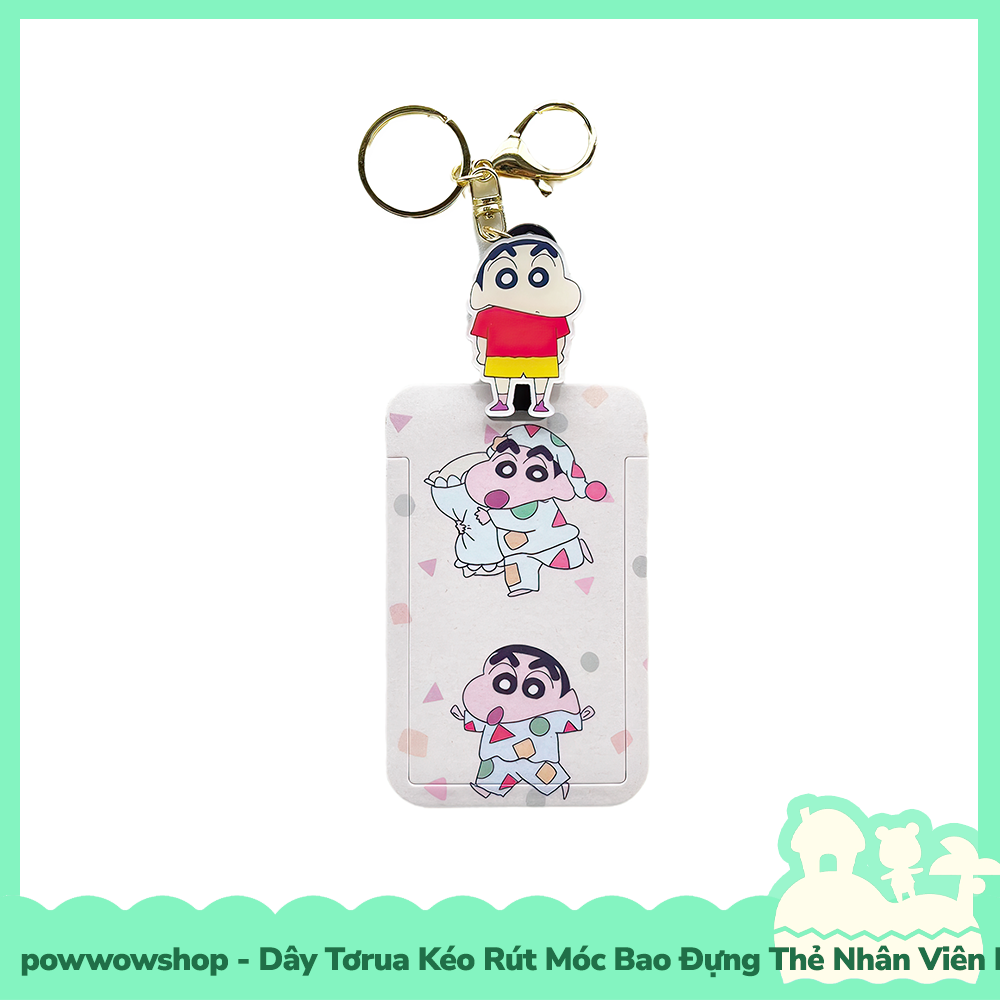 [Sẵn VN - Hỏa Tốc] Dây Tơrua Kéo Rút Móc Bao Đựng Thẻ Nhân Viên Nhựa ABS Nhân Vật Hoạt Hình Shin Cậu Bé Bút Chì