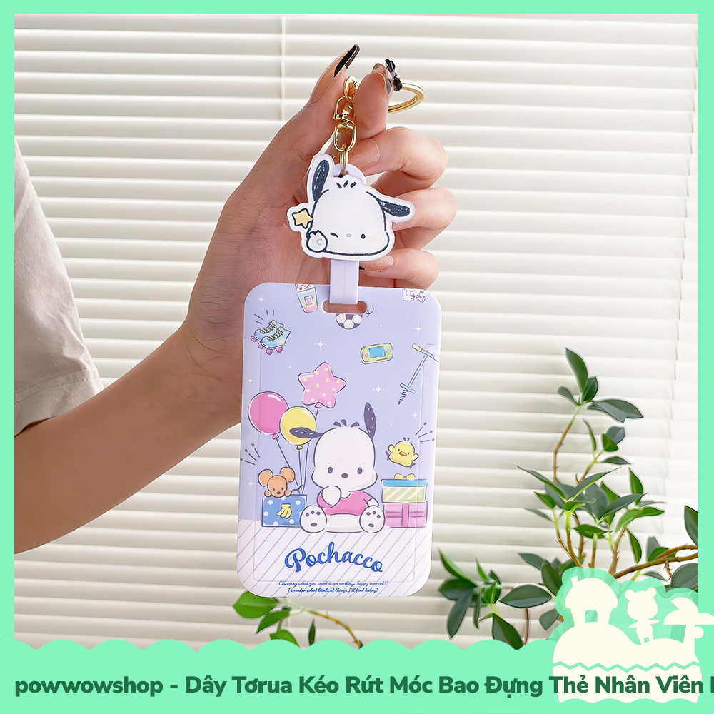 [Sẵn VN - Hỏa Tốc] Dây Tơrua Kéo Rút Móc Bao Đựng Thẻ Nhân Viên Nhựa ABS Phong Cách Nhân Vật Hoạt Hình Sanrio Go School!