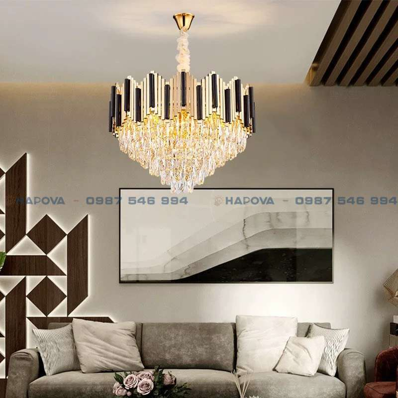 Đèn trần trang trí hiện đại đường kính 600mm HAPOVA SHREE 0925 bóng led chuyên dụng