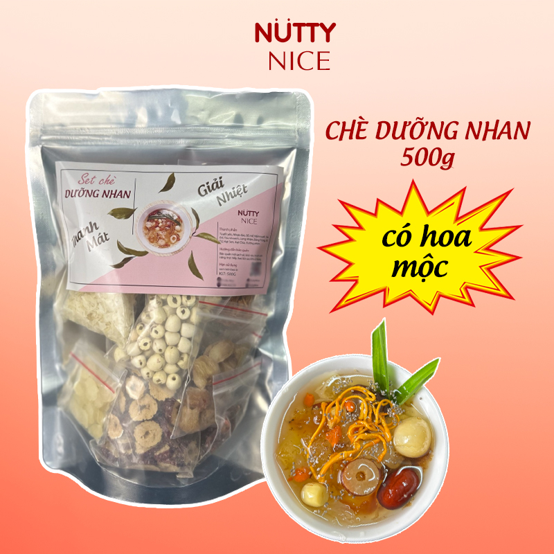Set nguyên liệu nấu chè dưỡng nhan tuyết yến 13 vị 500gam NUTTY NICE