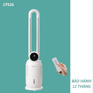 Quạt không cánh lọc không khí cfs26 - 12 tốc độ gió làm mát bằng hơi nước- hẹn giờ-xoay 120 độ