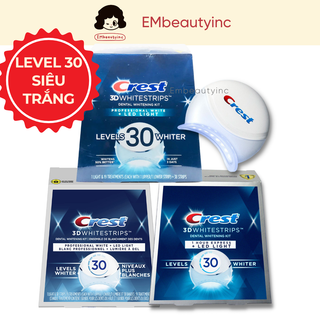 Set Miếng Dán Trắng Răng Crest 3D White Kèm Đèn