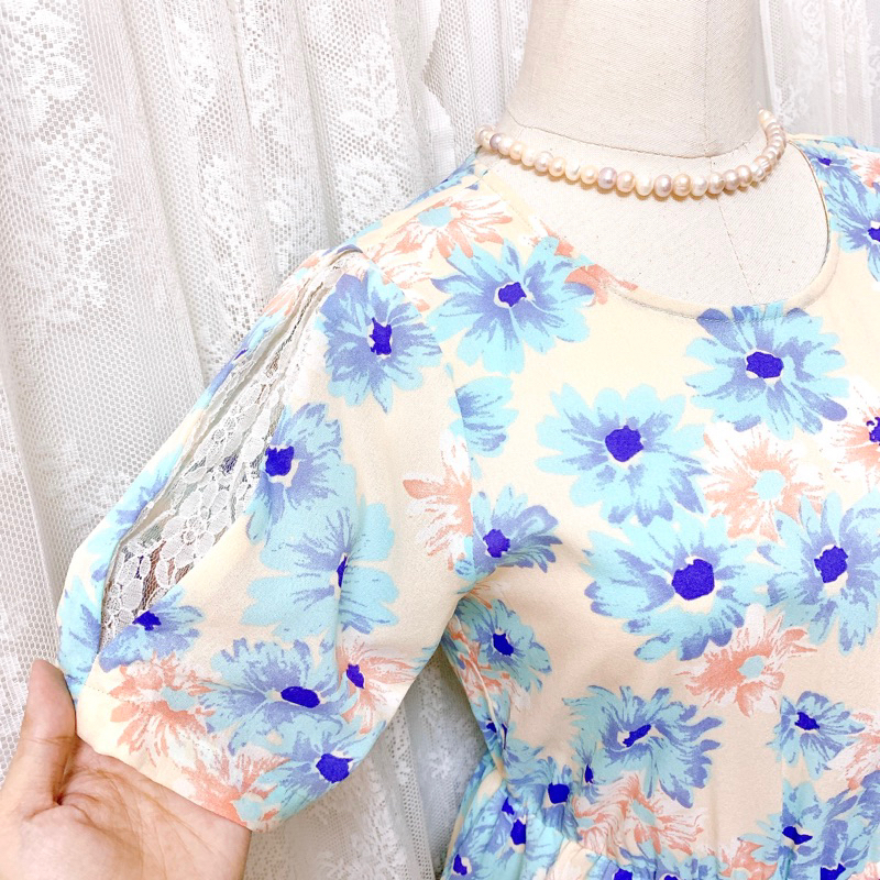 Đầm voan Nhật Olive des Olive in hoa pastel